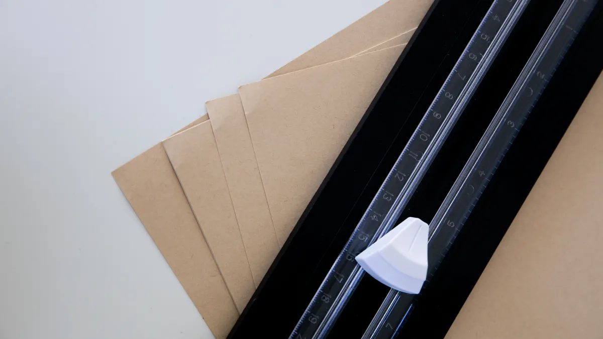 Paper trimmer with stacked cardstock sheets